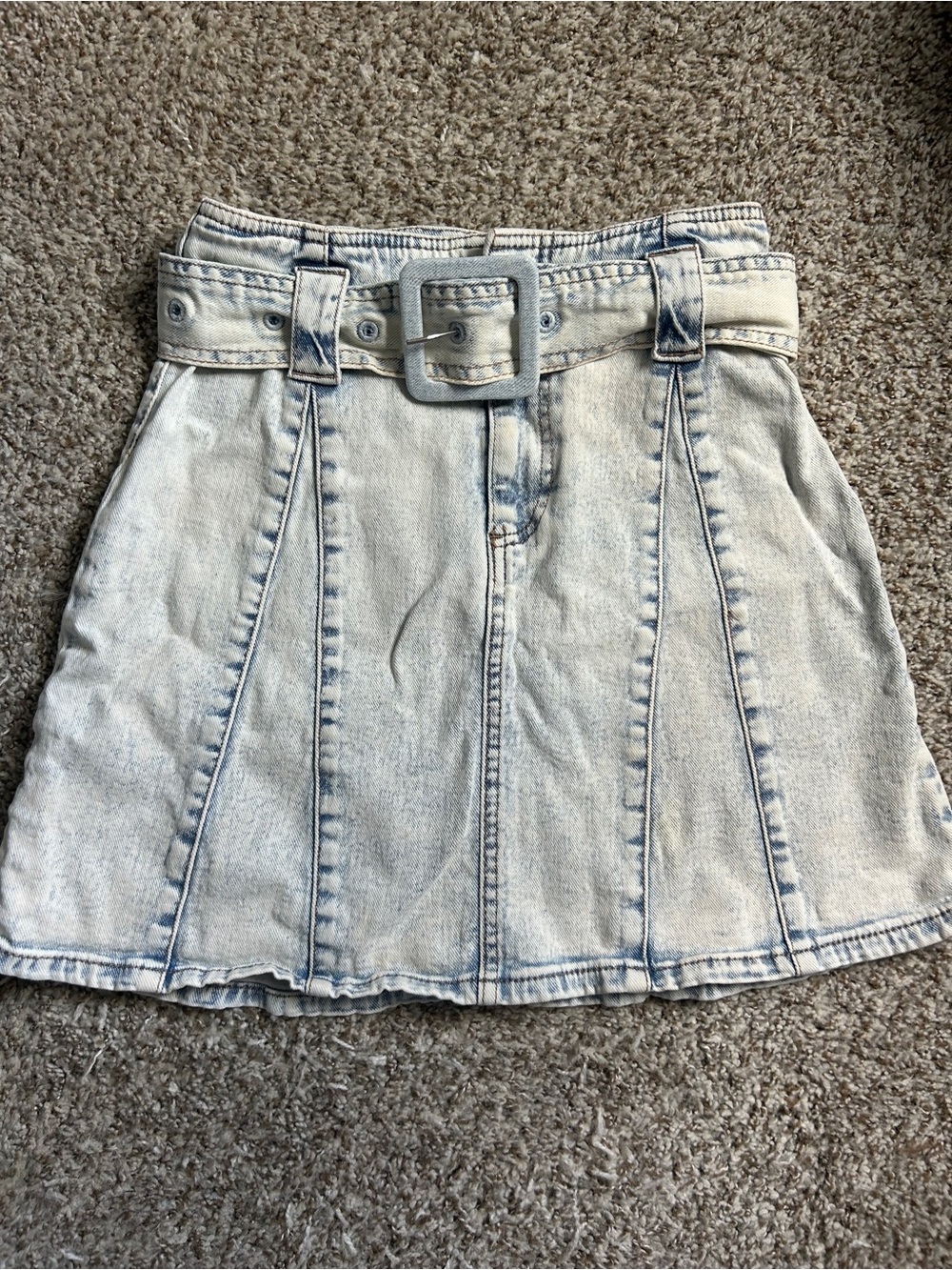 Circus NY Light Acid Wash Denim Mini Skirt with Belt Retro 90s Vintage 25
